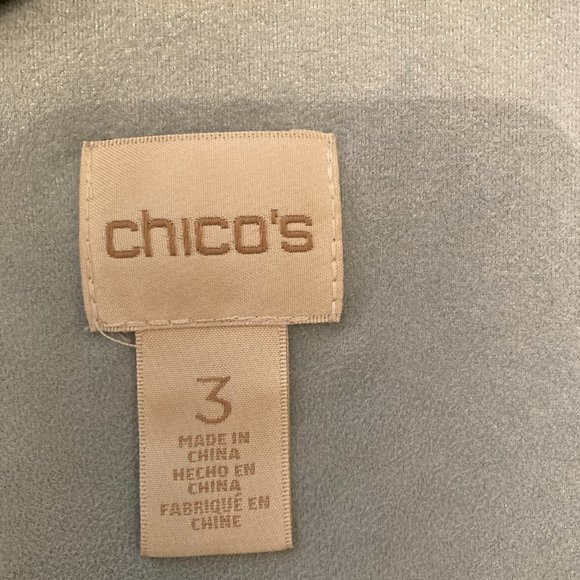 Baby blue sueded blouse - Chico's size 3 - Picture 5 of 6
